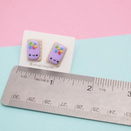 Cute Purple Pop Tart Lovers Earrings