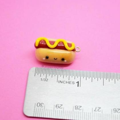 Kawaii Hotdog Buns Polymer Clay Charm| Cute..