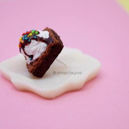 Chocolate Fudge Brownie Vanilla Ice Cream Polymer..