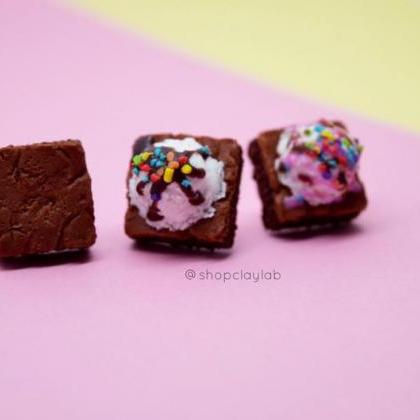 Chocolate Fudge Brownie Vanilla Ice Cream Polymer..