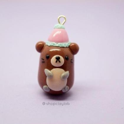 Kawaii Brown Otter Part Clay Charm| Cute Pendant..