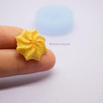 Mini Whipped Cookie Biscuit Silicone Mold| Polymer..
