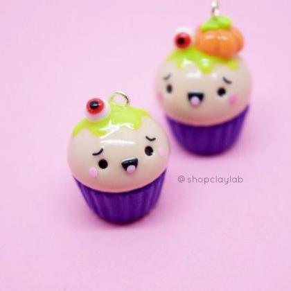 Kawaii Halloween Eye Cupcake Clay Charm| Spooky..