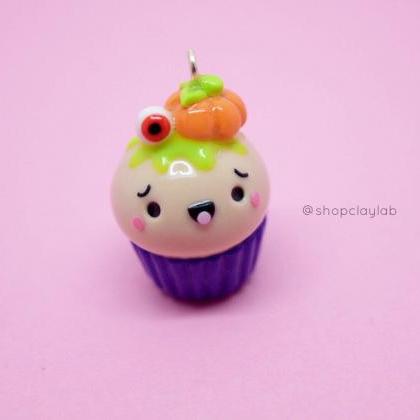 Kawaii Halloween Pumpkin Cupcake Spooky Polymer..