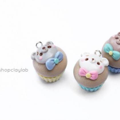Kawaii Bear Face Cute Cupcake Polymer Clay Planner..