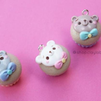 Kawaii Bear Face Cute Cupcake Polymer Clay Planner..