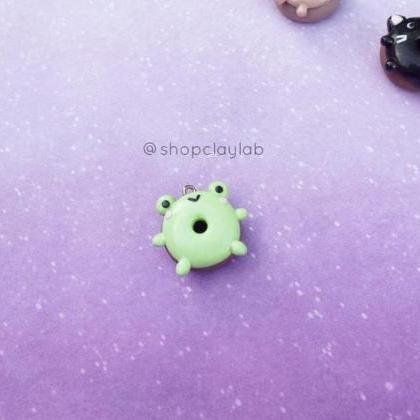 Tiny Kawaii Animal Donuts Polymer Clay Charms|..