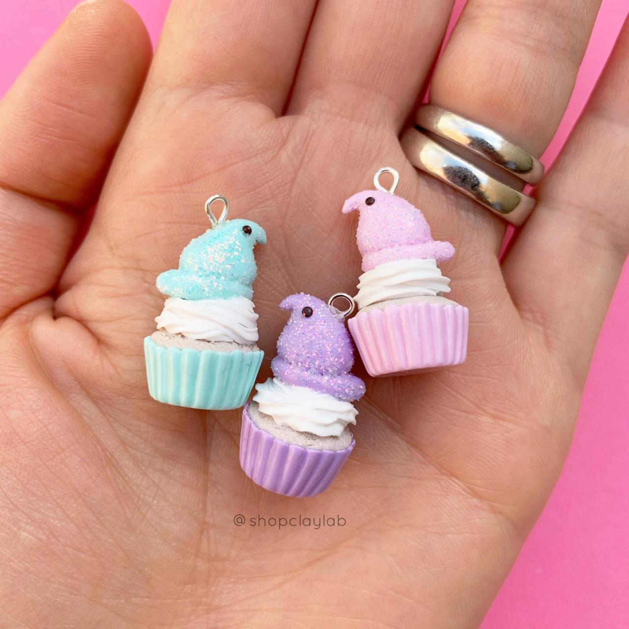 Easter Peeps Polymer Clay Charm| Cute Crochet Progress Keeper| Stitch Marker| Kawaii Planner Charms| Funny Gift Accessory| Fake Food Jewelry