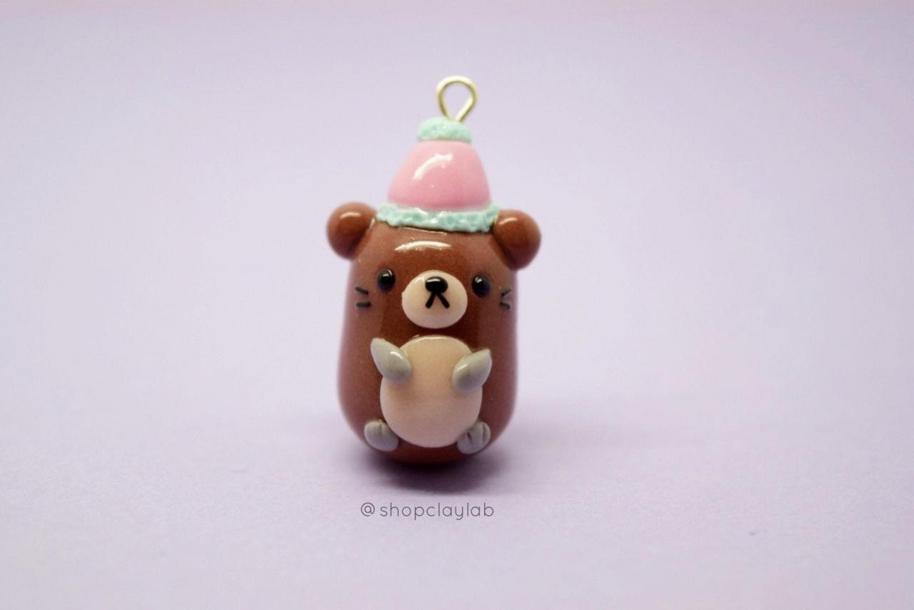 Kawaii Brown Otter Part Clay Charm| Cute Pendant Jewellery| Crochet Progress Keeper| Stitch Markers