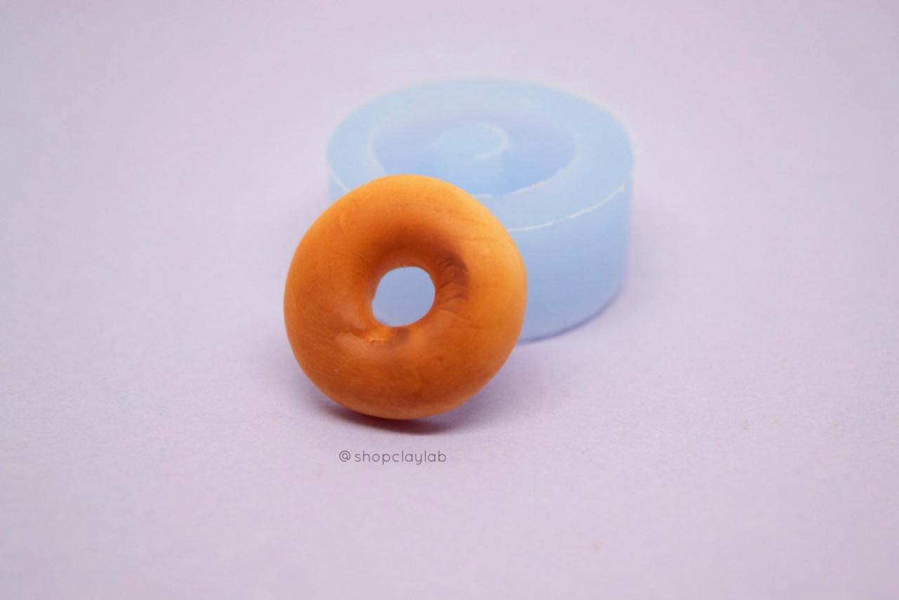 Round Donut Silicone Mold| Doughnut Polymer Clay Flexible Push Mold| Kawaii Decoden Sweets| Bakery Dollhouse Miniatures| Cute Resin Cabochon